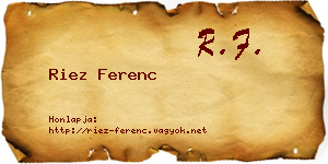 Riez Ferenc névjegykártya